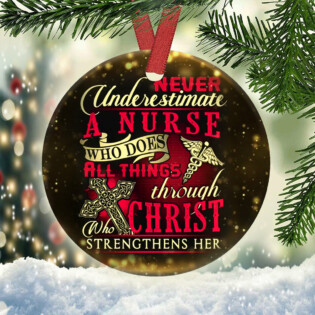 Nurse Christ Strengthens Her - Circle Ornament - Owl Ohh - Owl Ohh