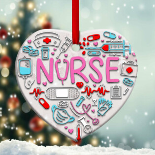 Nurse Life With Love - Heart Ornament - Owl Ohh - Owl Ohh