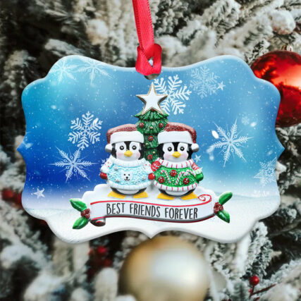 Penguin Lover Best Friends Forever Penguin - Horizontal Ornament - Owl Ohh - Owl Ohh