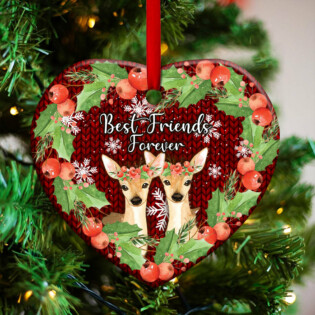 Deer Best Friends Forever - Heart Ornament - Owl Ohh - Owl Ohh