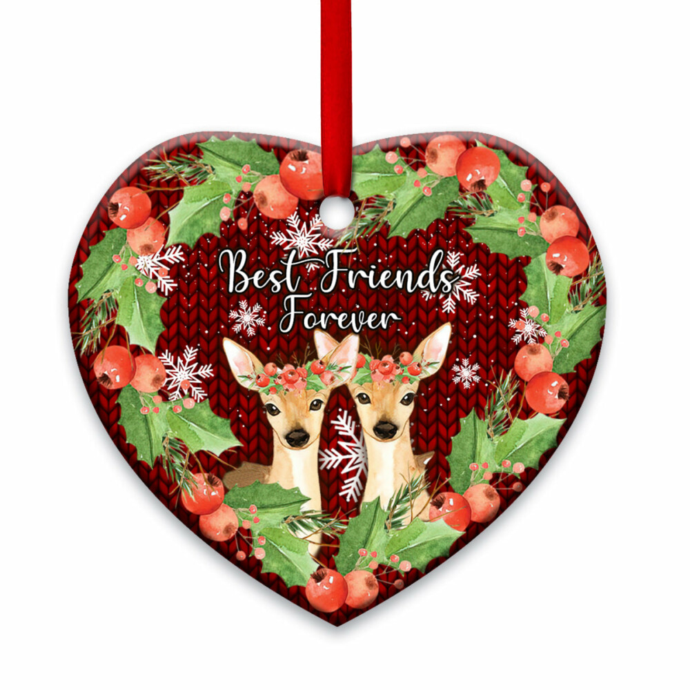 Deer Best Friends Forever - Heart Ornament - Owl Ohh - Owl Ohh