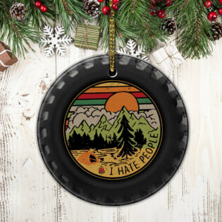 Campervan Tire I Hate People - Circle Ornament - Owl Ohh - Owl Ohh
