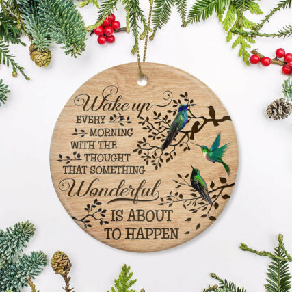 Cardinal Something Wonderful Is About To Happen - Circle Ornament - Owl Ohh - Owl Ohh