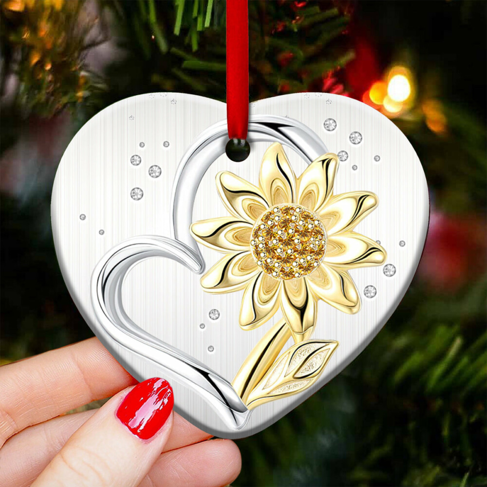 Sunflower Advice Love My Life - Heart Ornament - Owl Ohh - Owl Ohh