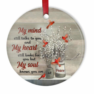 Cardinal My Mind Still Talk To You - Circle Ornament - Owl Ohh - Owl Ohh
