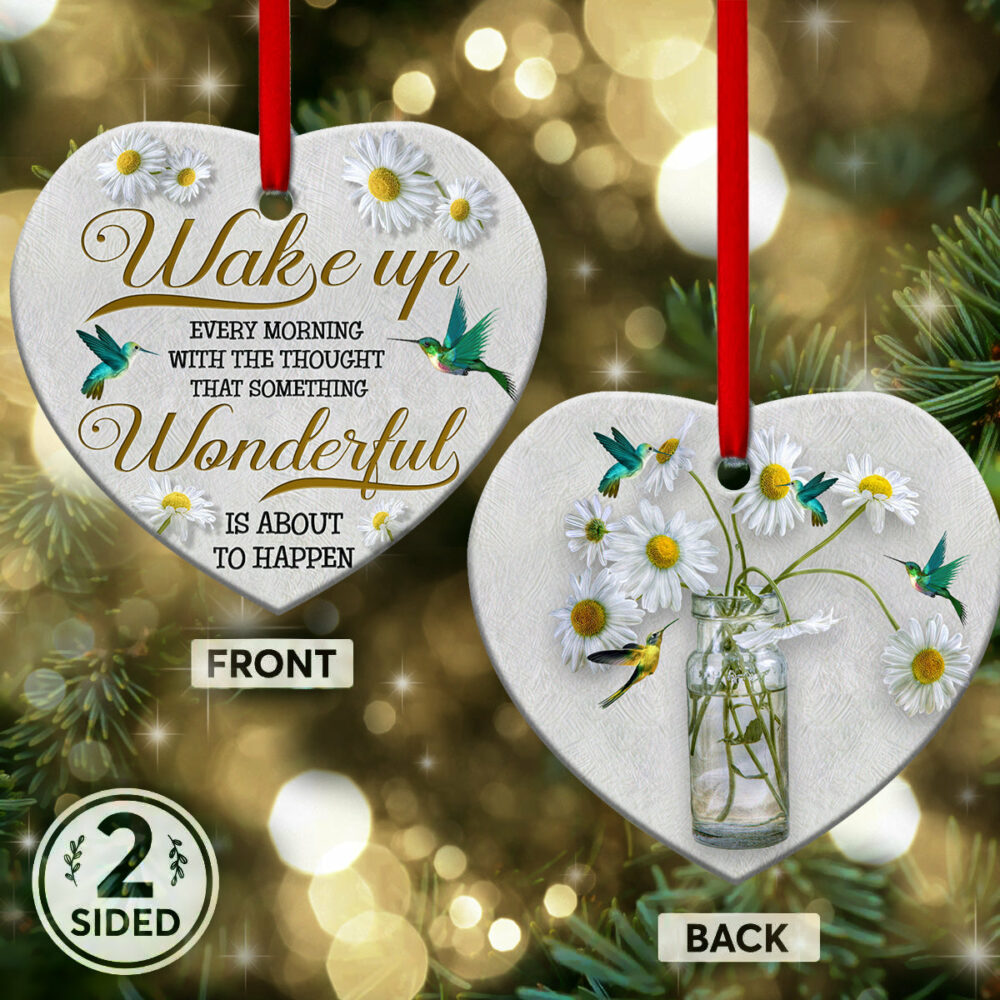 Flower Something Wonderful Is About To Happen - Heart Ornament - Owl Ohh - Owl Ohh
