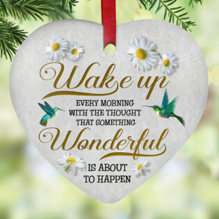 Flower Something Wonderful Is About To Happen - Heart Ornament - Owl Ohh - Owl Ohh