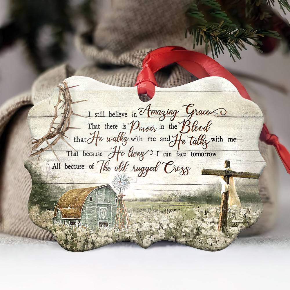 Jesus Amazing Grace Farm With Faith - Horizontal Ornament - Owl Ohh - Owl Ohh