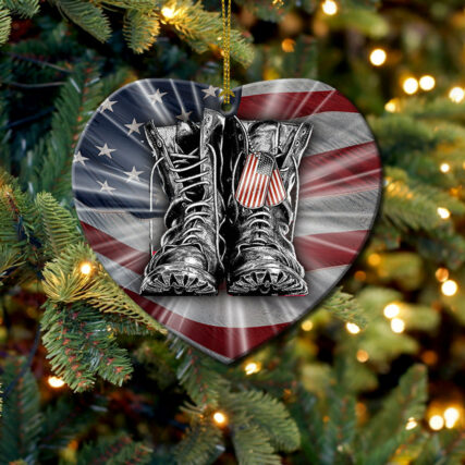 Veteran Daughter Little Girl - Heart Ornament - Owl Ohh - Owl Ohh