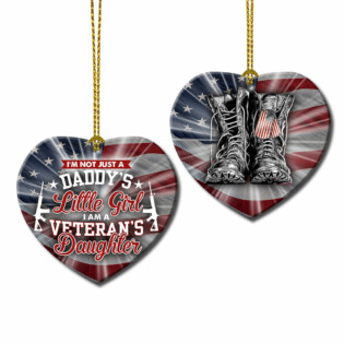 Veteran Daughter Little Girl - Heart Ornament - Owl Ohh - Owl Ohh