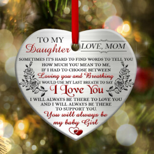 Family Daughter To My Daughter Love Mom - Heart Ornament - Owl Ohh - Owl Ohh