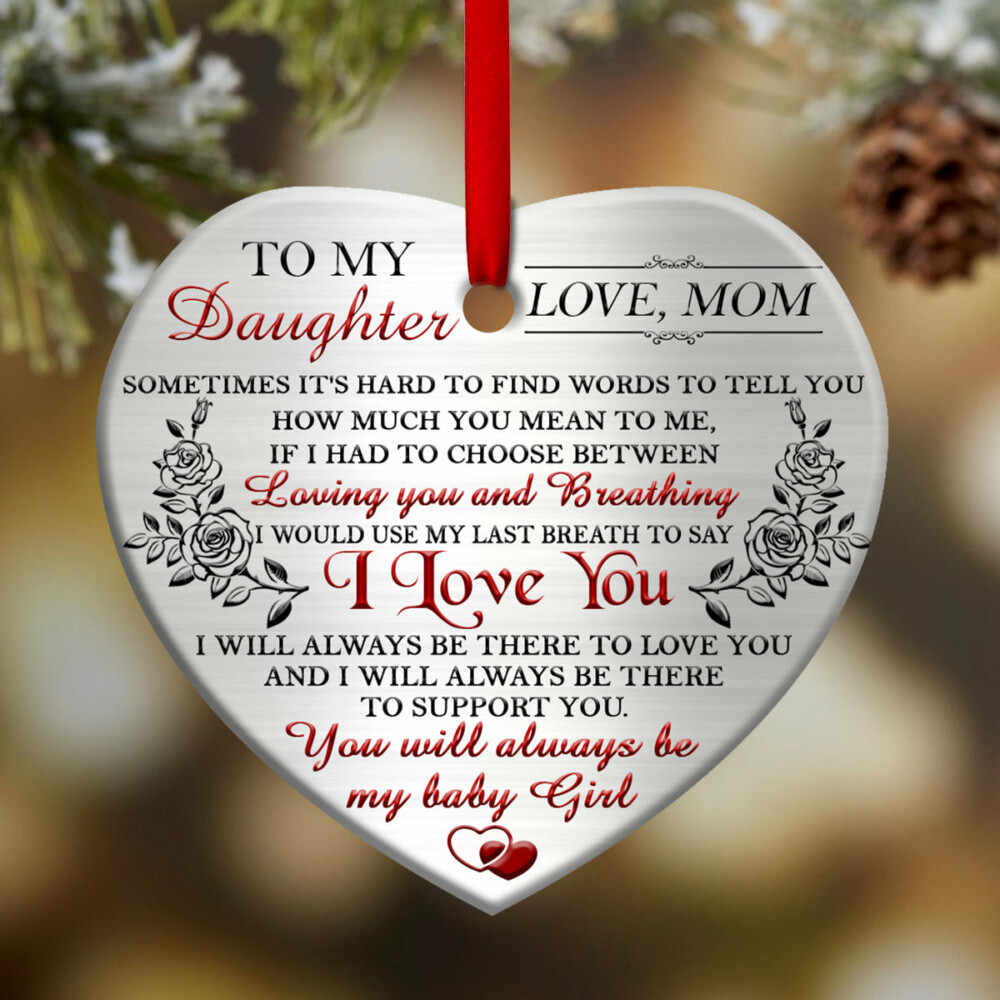 Family Daughter To My Daughter Love Mom - Heart Ornament - Owl Ohh - Owl Ohh