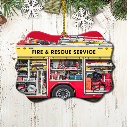 Firefighter So Cool Firetruck For Firefighter - Horizontal Ornament - Owl Ohh - Owl Ohh