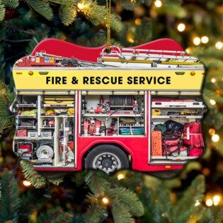 Firefighter So Cool Firetruck For Firefighter - Horizontal Ornament - Owl Ohh - Owl Ohh