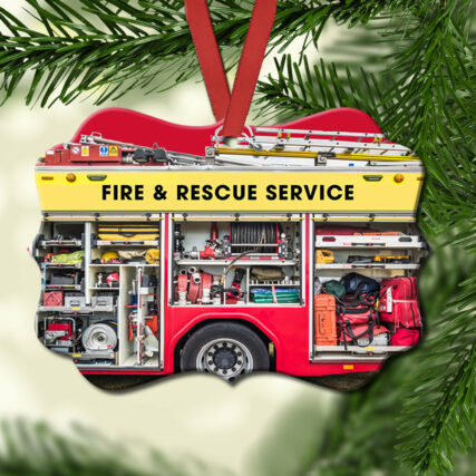 Firefighter So Cool Firetruck For Firefighter - Horizontal Ornament - Owl Ohh - Owl Ohh