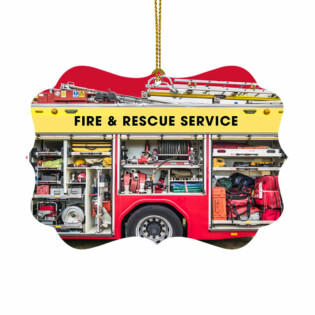 Firefighter So Cool Firetruck For Firefighter - Horizontal Ornament - Owl Ohh - Owl Ohh