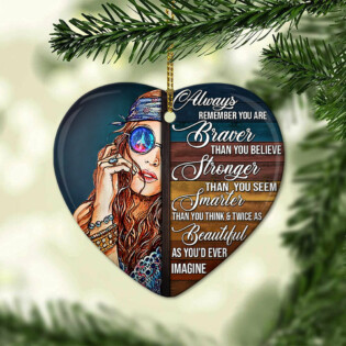 Hippie Girl You Are The Best - Heart Ornament - Owl Ohh - Owl Ohh