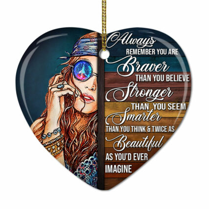 Hippie Girl You Are The Best - Heart Ornament - Owl Ohh - Owl Ohh