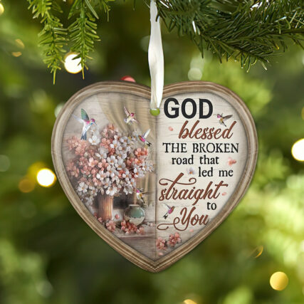 Hummingbird God Blessed Me - Heart Ornament - Owl Ohh - Owl Ohh