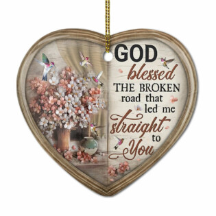 Hummingbird God Blessed Me - Heart Ornament - Owl Ohh - Owl Ohh