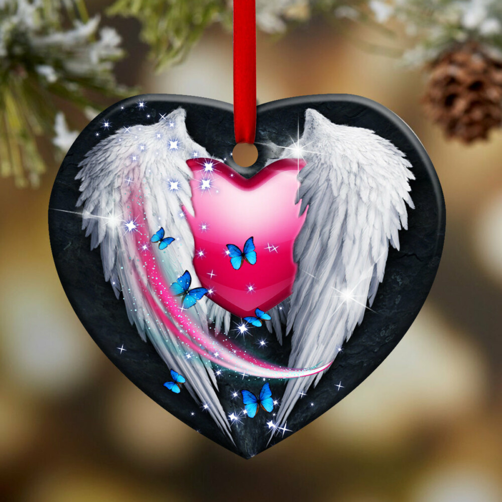 Father Memory I Used To Be His Angel - Heart Ornament - Owl Ohh - Owl Ohh
