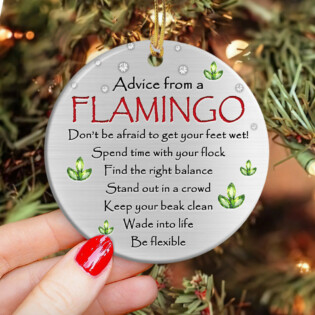 Flamingo Advice From Flamingo be Flexible - Circle Ornament - Owl Ohh - Owl Ohh