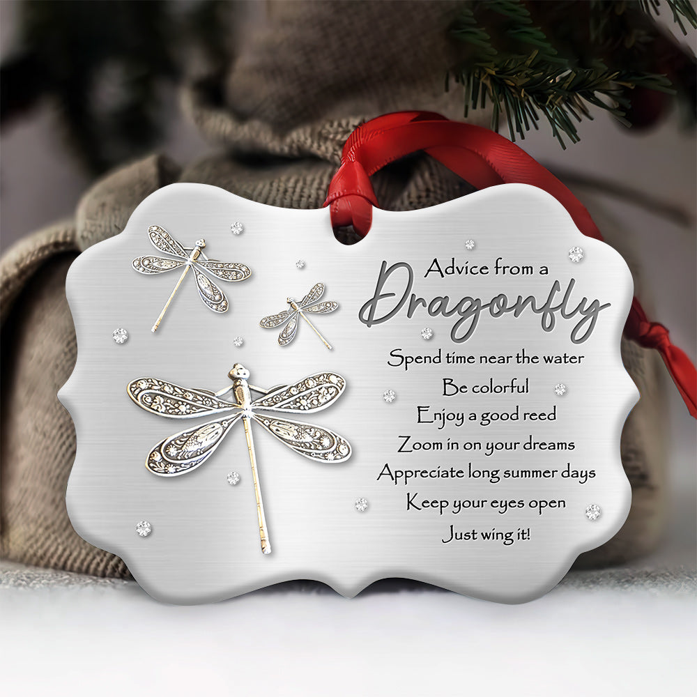 Dragonfly Advice Metalic Style - Horizontal Ornament - Owl Ohh - Owl Ohh