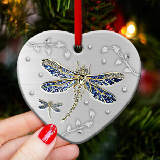 Dragonfly Advice From A Dragonfly - Heart Ornament - Owl Ohh - Owl Ohh