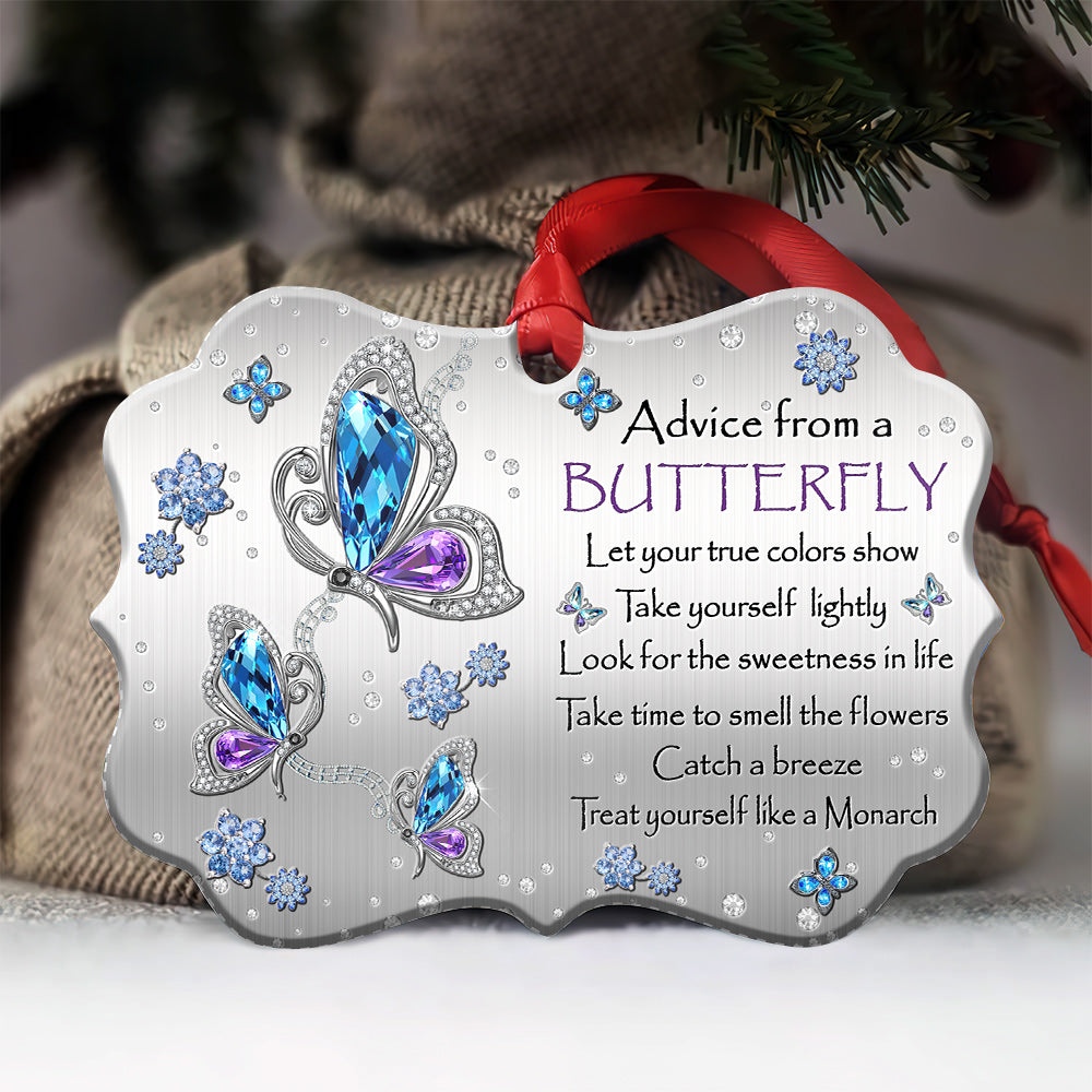 Butterfly Advice Take Time To Smell The Flowers - Horizontal Ornament - Owl Ohh - Owl Ohh
