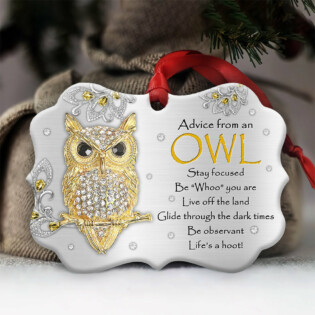 Owl Advice Live off The Land - Horizontal Ornament - Owl Ohh - Owl Ohh