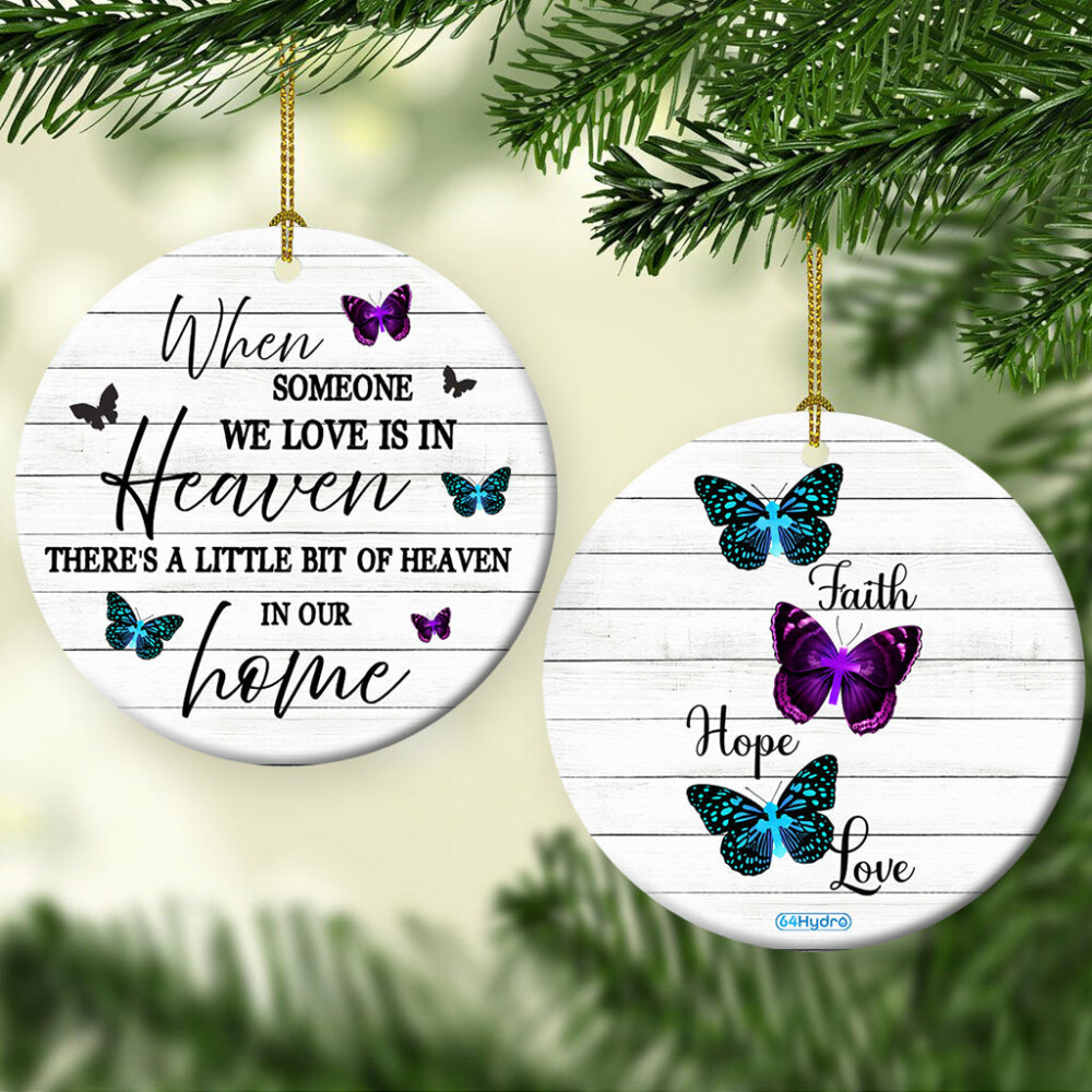 Butterfly A Little Bit Of Heaven In Our Home - Circle Ornament - Owl Ohh - Owl Ohh