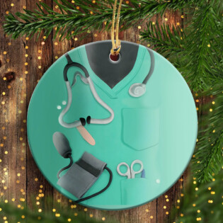 Nurse Scrubs Super Hero - Circle Ornament - Owl Ohh - Owl Ohh