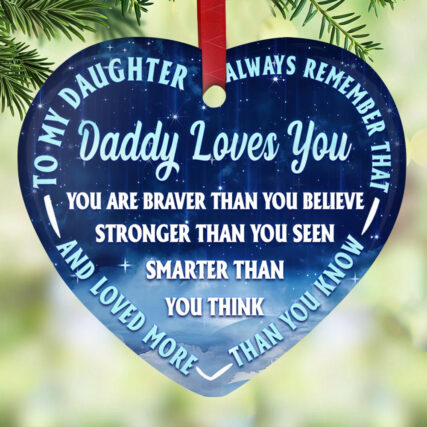 Lion To My Daughter Daddy Loves You - Heart Ornament - Owl Ohh - Owl Ohh