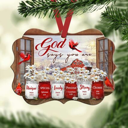 Cardinal Birds God Says You Are - Horizontal Ornament - Owl Ohh - Owl Ohh