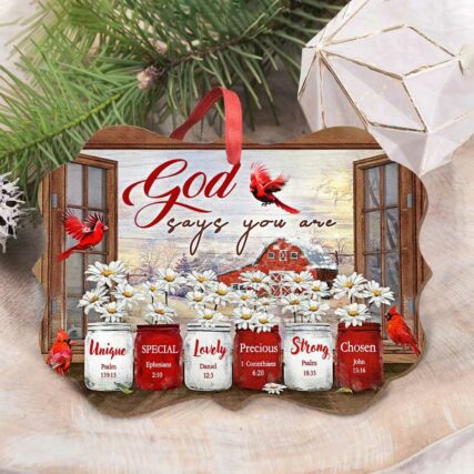 Cardinal Birds God Says You Are - Horizontal Ornament - Owl Ohh - Owl Ohh
