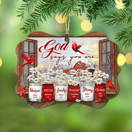 Cardinal Birds God Says You Are - Horizontal Ornament - Owl Ohh - Owl Ohh