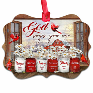 Cardinal Birds God Says You Are - Horizontal Ornament - Owl Ohh - Owl Ohh