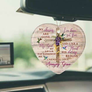 Wooden Style Faith My Chains Are Gone - Heart Ornament - Owl Ohh - Owl Ohh