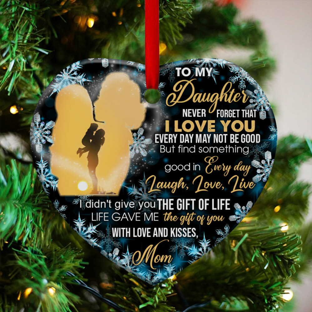 Family Love To My Daughter - Heart Ornament - Owl Ohh - Owl Ohh