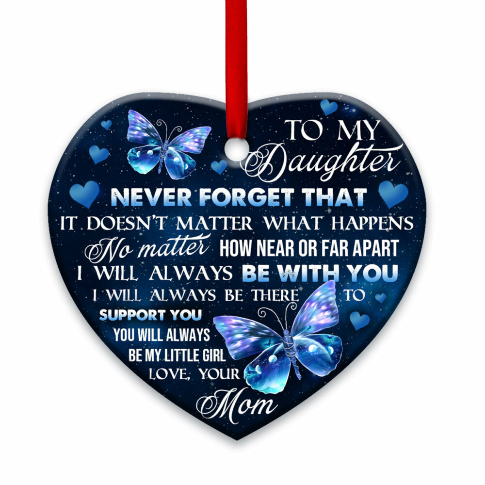 Butterfly Family To My Daughter Butterfly - Heart Ornament - Owl Ohh - Owl Ohh