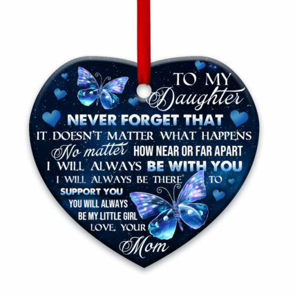 Butterfly Family To My Daughter Butterfly - Heart Ornament - Owl Ohh - Owl Ohh