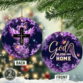 Jesus God Bless Our Home Butterfly - Circle Ornament - Owl Ohh - Owl Ohh