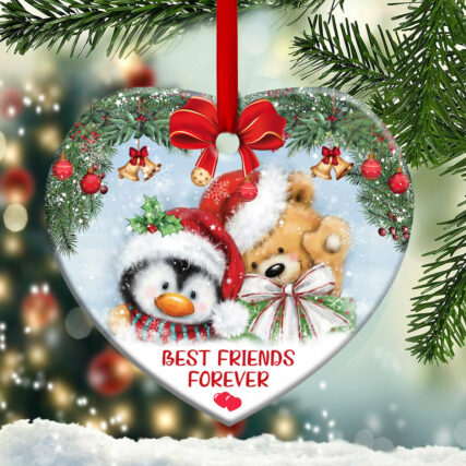 Christmas Bestie Christmas Theme - Heart Ornament - Owl Ohh - Owl Ohh