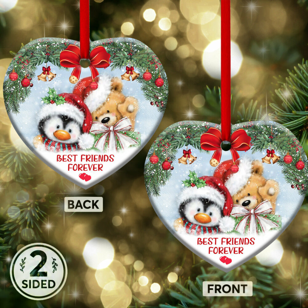 Christmas Bestie Christmas Theme - Heart Ornament - Owl Ohh - Owl Ohh