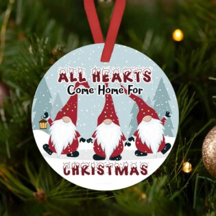 Gnome Christmas All Hearts Come Home For Christmas - Circle Ornament - Owl Ohh - Owl Ohh