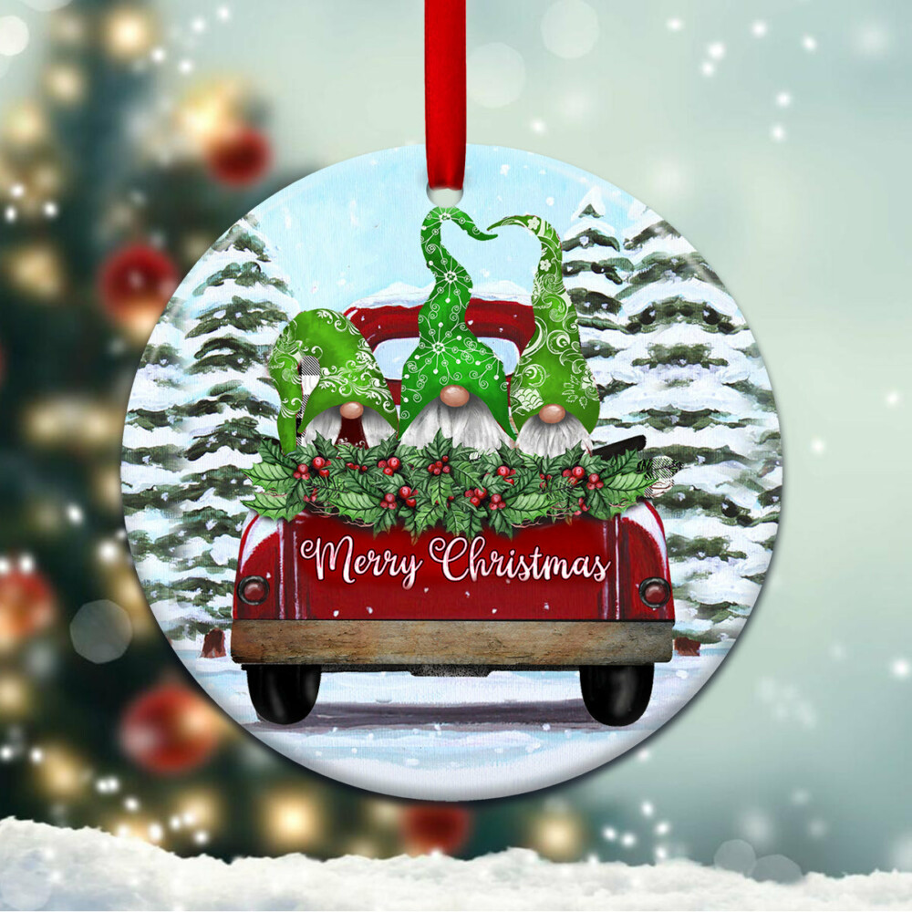 Christmas Memory Gnomes Lover - Circle Ornament - Owl Ohh - Owl Ohh