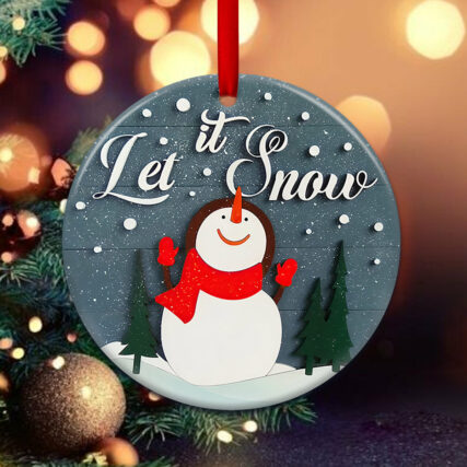 Snowman Christmas Let It - Circle Ornament - Owl Ohh - Owl Ohh