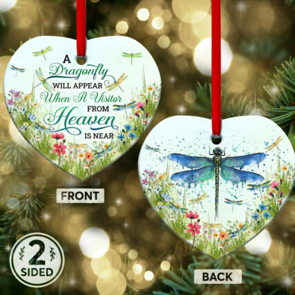 Dragonfly Faith From Heaven - Heart Ornament - Owl Ohh - Owl Ohh