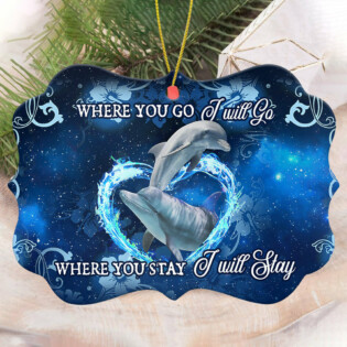 Dolphin Couple Go With You - Horizontal Ornament - Owl Ohh - Owl Ohh