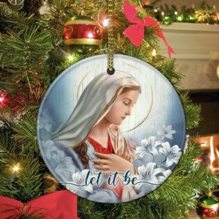 Jesus Mother Of Jesus Our Lady With Lily Flowers - Circle Ornament - Owl Ohh - Owl Ohh